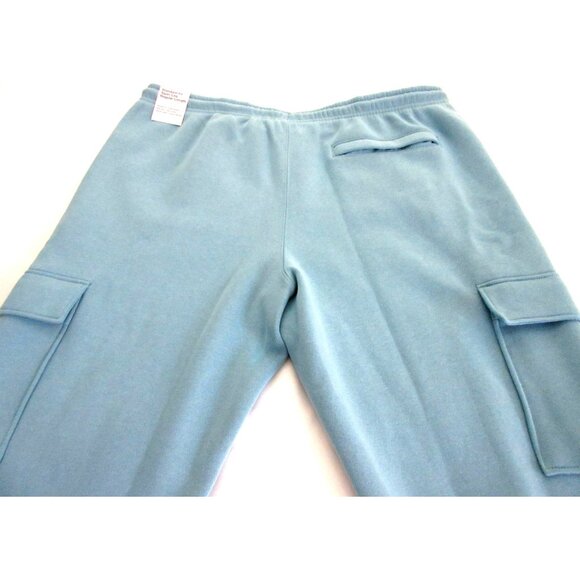 Nike Club Men's Tapered Leg Fleece Lined Cargo Jogger pants Denim Turquoise Blue - Picture 6 of 8